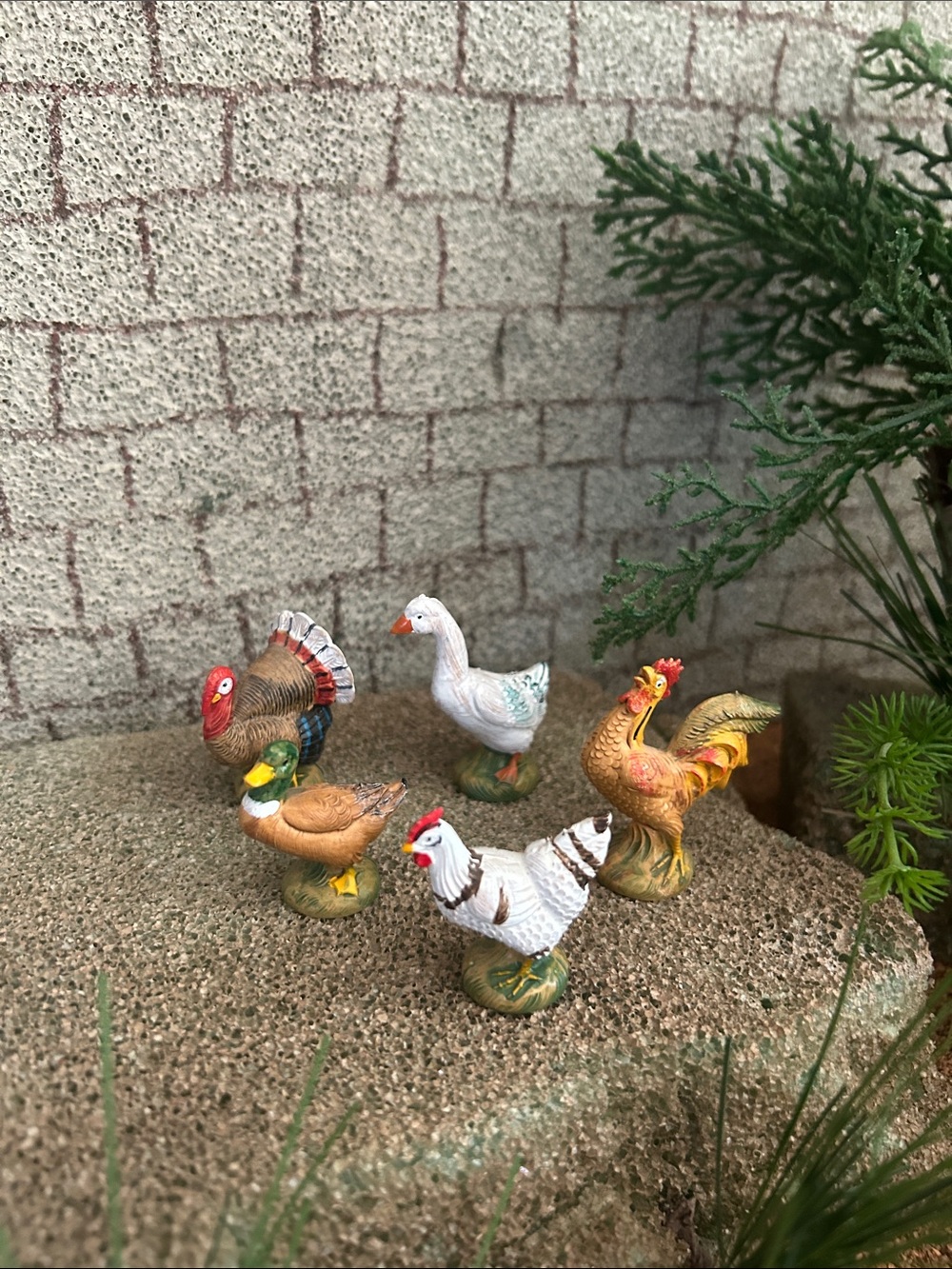 5” scale Fontanini Nativity Bethlehem birds 51516 Miniature Farm animals set